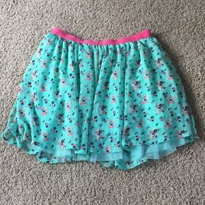 Mint/aqua floral skirt